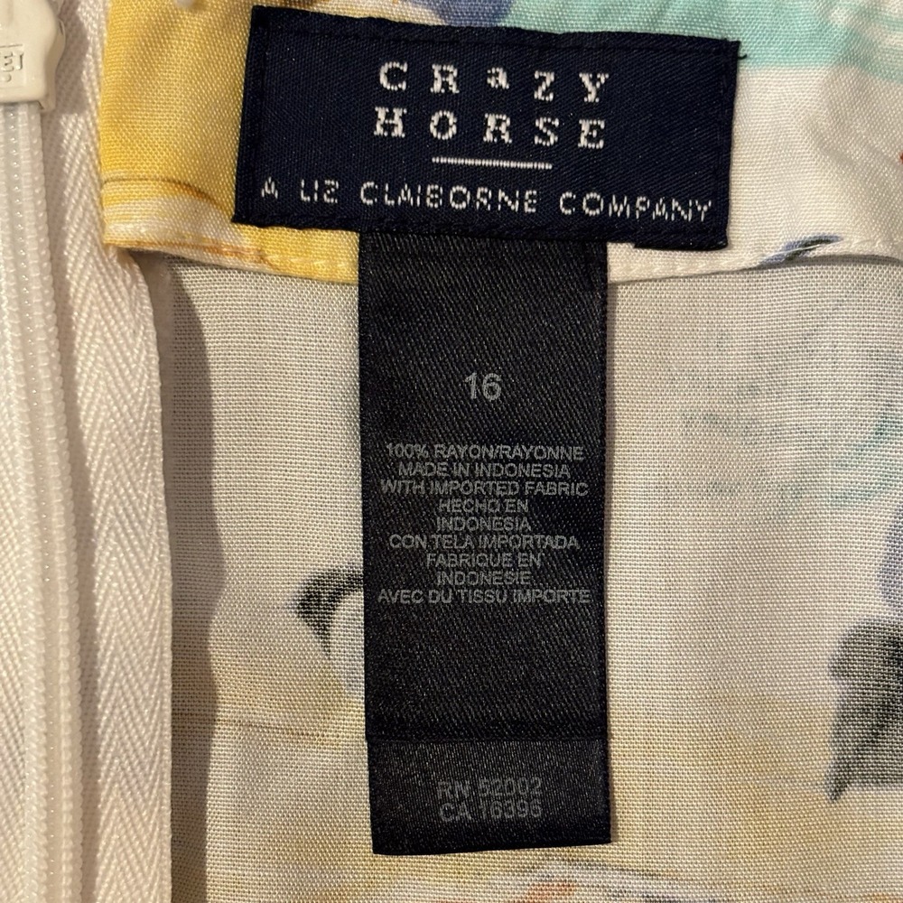 Vintage Liz Claiborne Skirt 16 Tropical Floral Maxi Faux Wrap Indie Colorful - Picture 9 of 11